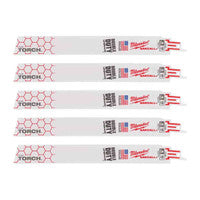 Milwaukee 48475788 SAWZALL Heavy-Duty TORCH Demolition Blades 230mm x 18 TPI (5 Pack)