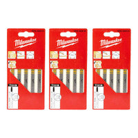 Milwaukee 4932254061 T101B Clean Cut Jigsaw Blades for Wood & Plastic 75mm x 2.5mm (15 Pack)