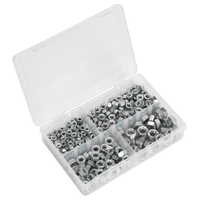 Sealey AB029SN Steel Nut Assortment 320pc 1/4"-1/2"UNF DIN 934
