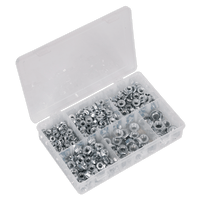 Sealey AB031FN Flange Nut Assortment 390pc M5-M12 Serrated DIN 6923 Metric