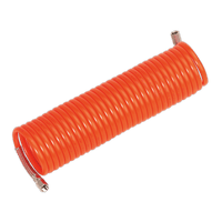 Sealey AH10C/8 PU Coiled Air Hose 10m x Ø8mm with 1/4"BSP Unions