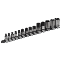 Sealey AK618B TRX-Star* Socket Set 14pc 1/4", 3/8" & 1/2"Sq Drive E4-E24 Black Series