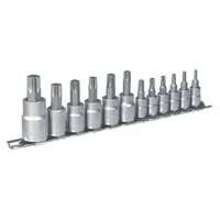 Sealey AK6213 TRX-Star* Socket Bit Set 12pc 1/4", 3/8" & 1/2"Sq Drive