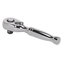 Sealey AK660S Stubby Ratchet Wrench 1/4"Sq Drive Pear-Head Flip Reverse