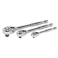 Sealey AK6672 Ratchet Wrench Set 3pc Pear-Head Flip Reverse
