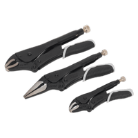 Sealey AK6863B Locking Pliers Set 3pc Quick Release - Black Series