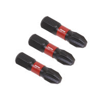 Sealey AK8206 Phillips #3 Impact Power Tool Bits 25mm - 3pc