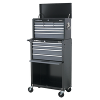 Sealey AP2513B Topchest & Rollcab Combination 13 Drawer with Ball Bearing Slides - Black/Grey