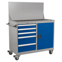 Sealey API1103A Industrial Mobile Workstation 5 Drawer & 1 Shelf Locker