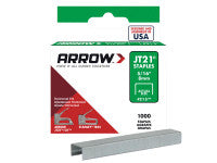 Arrow ARRJT21516S JT21 T27 Staples 8mm ( 5/16in) Box 1000