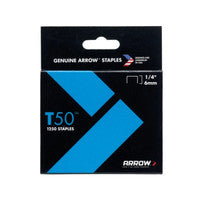 Arrow ARRT5014 T50 Staples 6mm 1/4in Pack 5000 - 4 x 1250