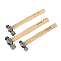 Sealey AK203 Ball Pein Hammer Set 3pc Hickory Shaft