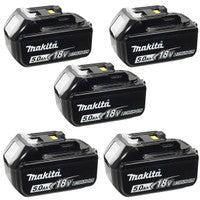 Makita BL1850 18V 5.0Ah LXT Lithium-Ion Battery (Pack of 5)