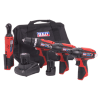 Sealey CP1200COMBO 12V Cordless Power Tool Combo 4pc Kit