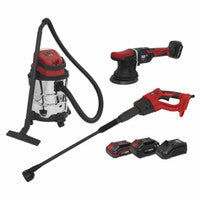 Sealey CP20VCOMBO10 3 x 20V SV20 Series Cordless Car Valeting Combo Kit - 2 Batteries