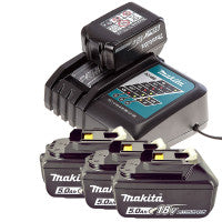 Makita DC18RC 18V LXT Fast Charger with 4x 5.0Ah Batteries