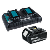 Makita DC18RD LXT Twin Port Charger & BL1850B 5.0Ah Battery Bundle