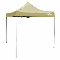 Dellonda DG126 Premium 2x2m Pop-Up Gazebo, Heavy Duty, PVC Coated, Water Resistant Fabric, Supplied with Carry Bag, Rope, Stakes & Weight Bags - Beige Canopy
