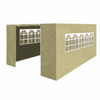 Dellonda DG150 Premium Side Walls/Doors/Windows for Gazebo/Marquee, Fits 3 x 4.5m Models - Beige