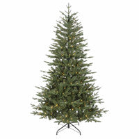 Dellonda DH82 Pre-Lit 7ft Hinged Christmas Tree with Warm White LED Lights & PE/PVC Tips -
