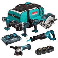 Makita DLX6072PT 18V LXT 6 Piece Kit with 3x 5.0Ah Batteries