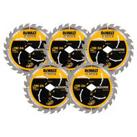 DeWalt DT40270-QZ XR Extreme Runtime Circular Saw Blade with Diamond Bore 190mm 24T (5 Pack)