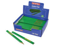 Faithfull FAICPDISPG80 Carpenters Pencils Display - Green / Hard (80)