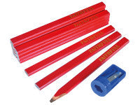 Faithfull FAICPR12S Carpenters Pencils Tube & Sharpener