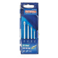 Faithfull FAIGDSET4 Tile & Glass Drill Bit Set 3-6mm (4 Pieces)