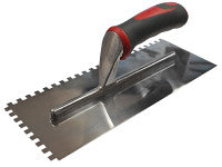 Faithfull FAISGTNOT6SS Notched Trowel Serrated 6mm Stainless Steel Soft Grip Handle 11 x 4.1/2in