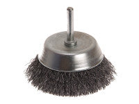 Faithfull FAIWBS75 Wire Cup Brush 75mm x 6mm Shank 0.30mm
