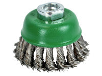 Faithfull FAIWBT65S Wire Cup Brush Twist Knot 65mm M14 x 2 0.50mm Stainless Steel Wire