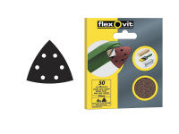Flexovit FLV26401 Delta Hook & Loop Sanding Sheets 94mm Fine 120G (Pack of 6)