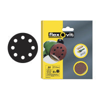 Flexovit FLV26502 Hook & Loop Sanding Discs 125mm Assorted (Pack of 6)