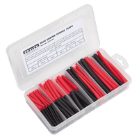 Sealey HST501BR Heat Shrink Tubing Assortment 180pc 50 & 100mm Black & Red