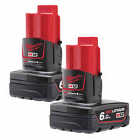 Milwaukee M12B6 12V 6.0Ah Redlithium-ion Battery (2 Pack)