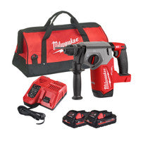 Milwaukee M18FH-302X 18V Fuel 4-Mode 26mm Brushless SDS Plus Hammer Drill with 2x 3.0Ah Batteries