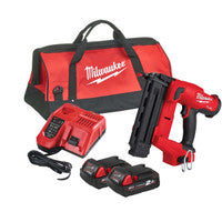 Milwaukee M18FN18GS-202X 18V Fuel Straight Second Fix Nail Gun with 2x 2.0Ah Batteries