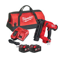 Milwaukee M18FN18GS-502X 18V Fuel Straight Second Fix Nail Gun with 2x 5.0Ah Batteries