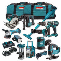 Makita DLX13PC1 18V Cordless 13 Piece Kit with 4x 5.0Ah Batteries