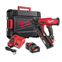 Milwaukee M18FN15GA-402X 18V Fuel 15 Ga Angled Second Fix Finish Nailer with 2x 4.0Ah Batteries