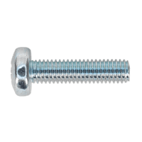 Sealey MSP520 Machine Screw M5 x 20mm Pan Head Pozi Zinc DIN 7985Z Pack of 100