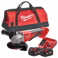 Milwaukee M18 BLSAG115XPD-402X 18V Brushless 115mm Paddle Switch Angle Grinder with 2x 4.0Ah Batteries