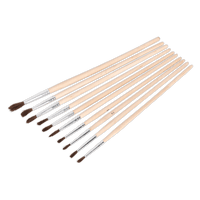 Sealey PB2 Touch-Up Paint Brush Assortment 10pc Wooden Handle