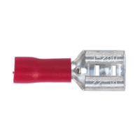 Sealey RT21 Push-On Terminal 6.3mm Female Red Pack of 100