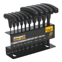 Sealey S0466 Hex Key Set 10pc T-Handle - Metric