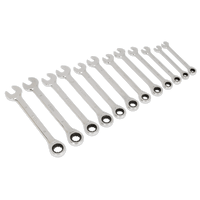Sealey S0634 Ratchet Combination Spanner Set 12pc Metric