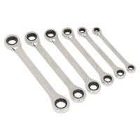 Sealey S0636 Double End Ratchet Ring Spanner Set 6pc Metric