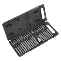 Sealey S0982 TRX-Star/Hex/Spline Bit Set 40pc 3/8" & 1/2"Sq Drive