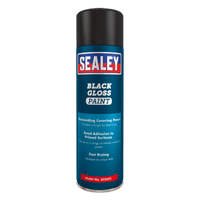 Sealey SCS025 Black Gloss Paint 500ml Pack of 6